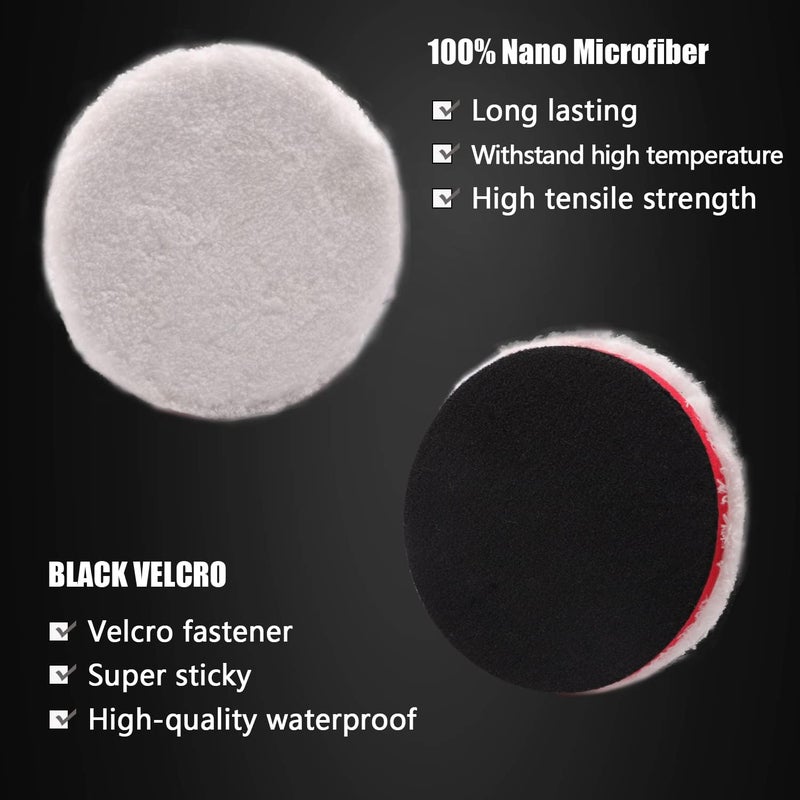 ZFE Buffing Polishing Pads, 7Pc 7.5 Inch Face for 7Inch 180mm Backing Plate Compound Buffing Sponge Pads Cutting Polishing Pad Kit for Car Buffer Polisher - Image 5